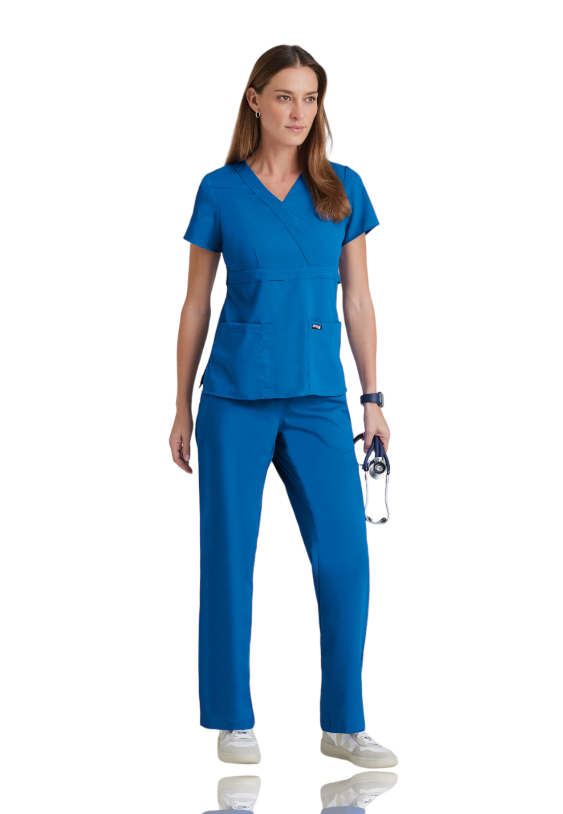 Grey's Anatomy Classic - Women's Two-Pocket Mock Wrap Riley Scrub Top 13