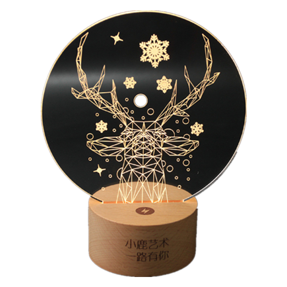 Elk Pattern Creative 3D Acrylic Night Light 6