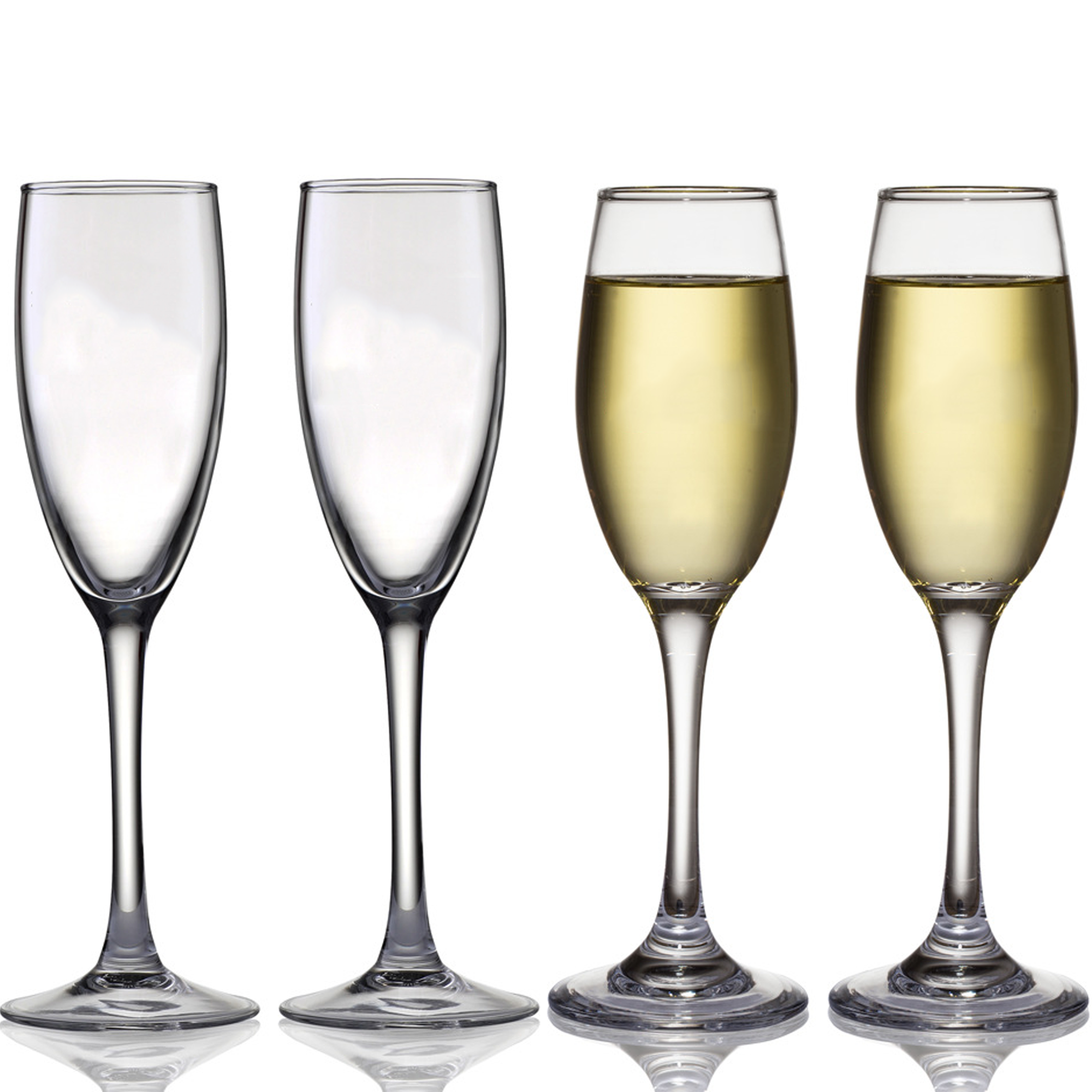 6 Oz Clear Glass Champagne Flutes 2