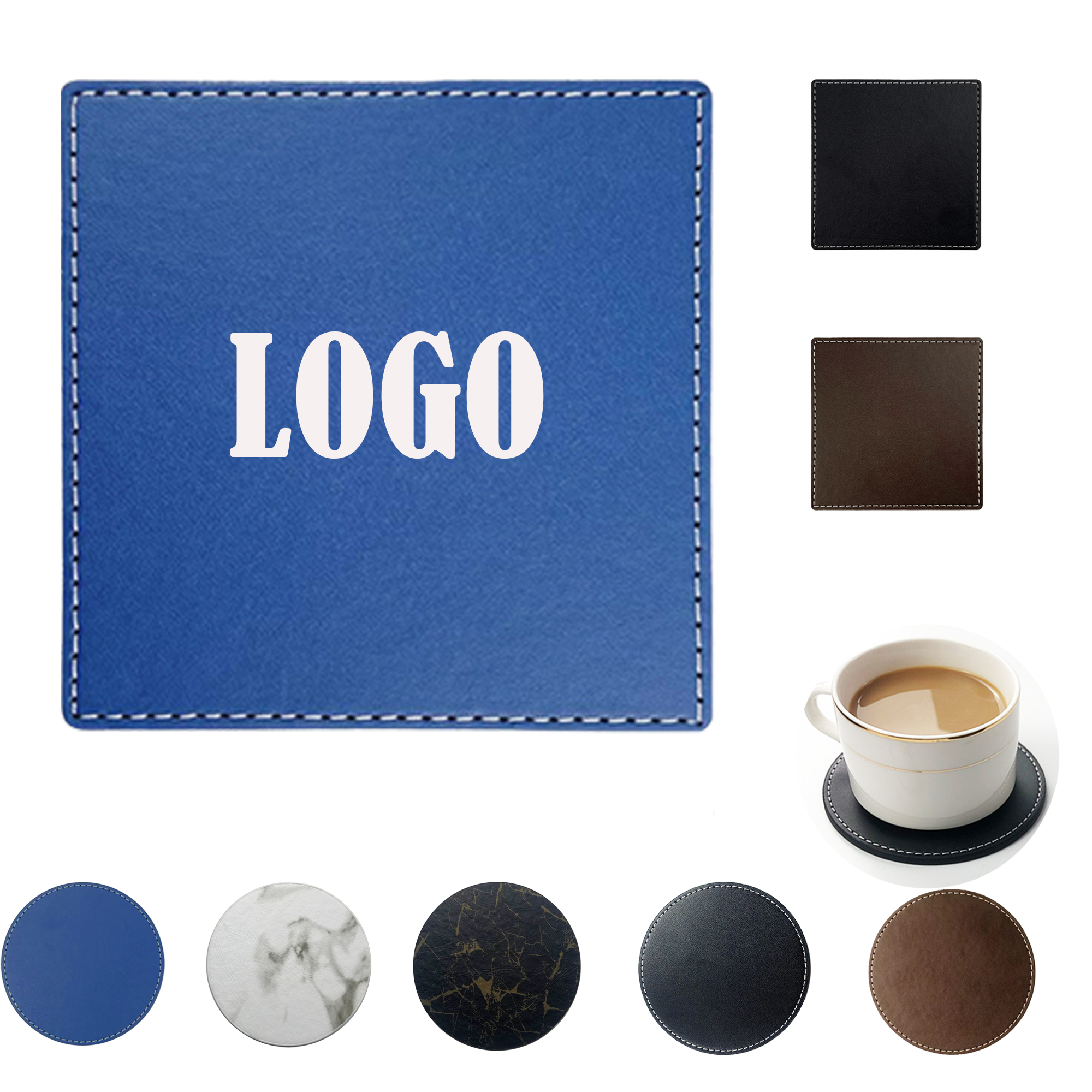 Heat Resistant Anti-Slip PU Cup Coaster MOQ50 4