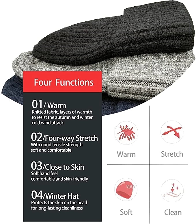 Winter Hats for Men Cuff Fleece Beanie 4