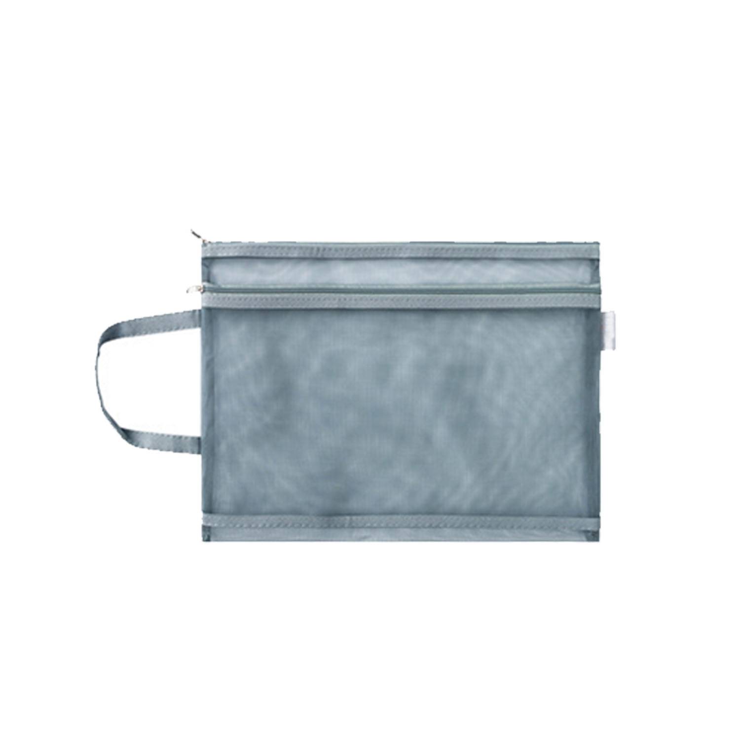 Large Durable Portable Zipper Nylon Mesh Pencil Case 4
