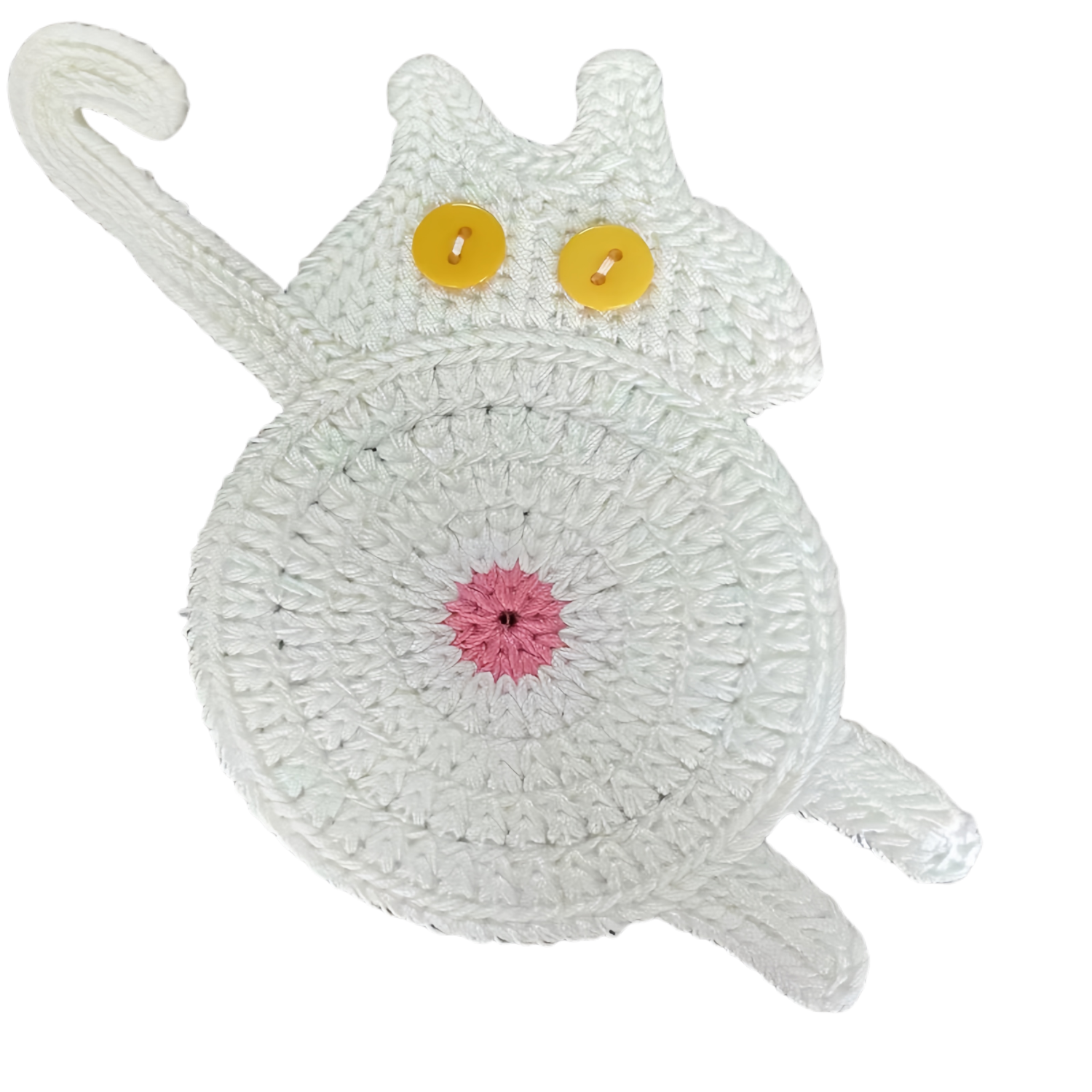 Fun Cat Butt Knitted Coaster 5