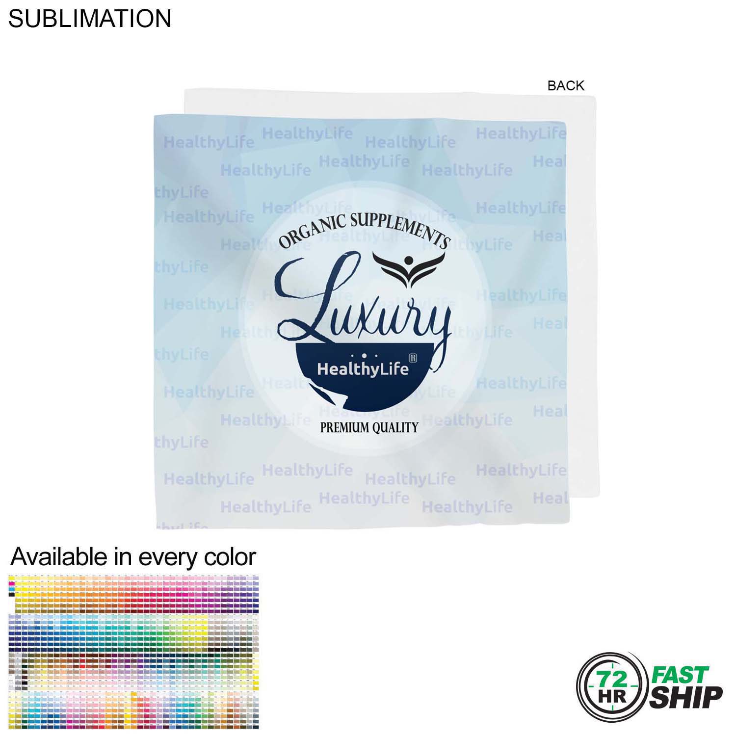 72 Hr Fast Ship - Oversize Bandana, 27x27, Sublimated Edge to Edge 1 side (Made in Canada) 2