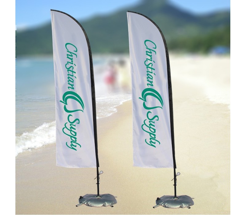 9ft Single Sided Feather Flag Banner with Water Ballast 4