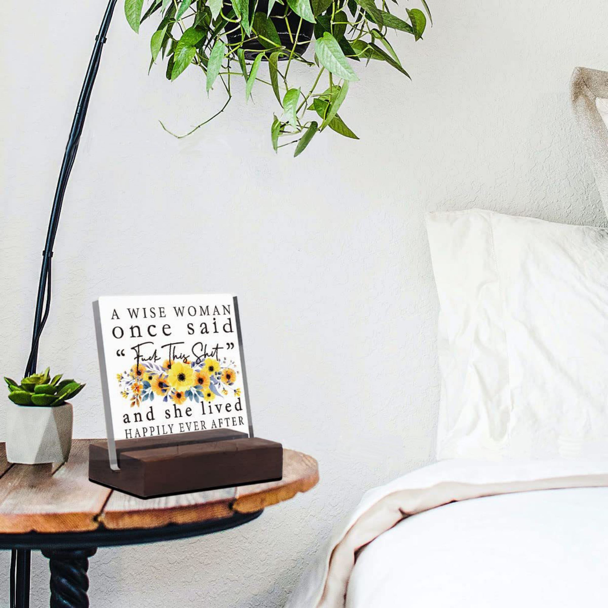 Customizable Clear Desk Decorative Sign For Home & Office 4