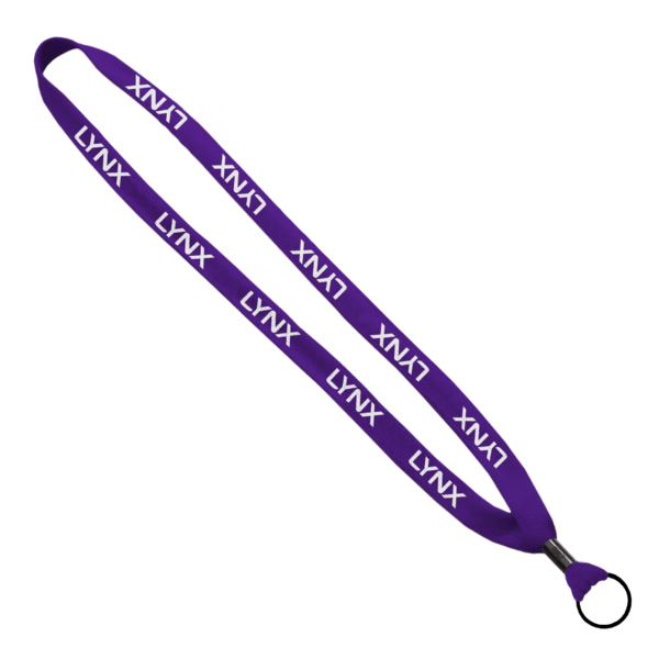 5/8" Polyester Shoelace Lanyard with Metal Crimp & Split-Ring 254