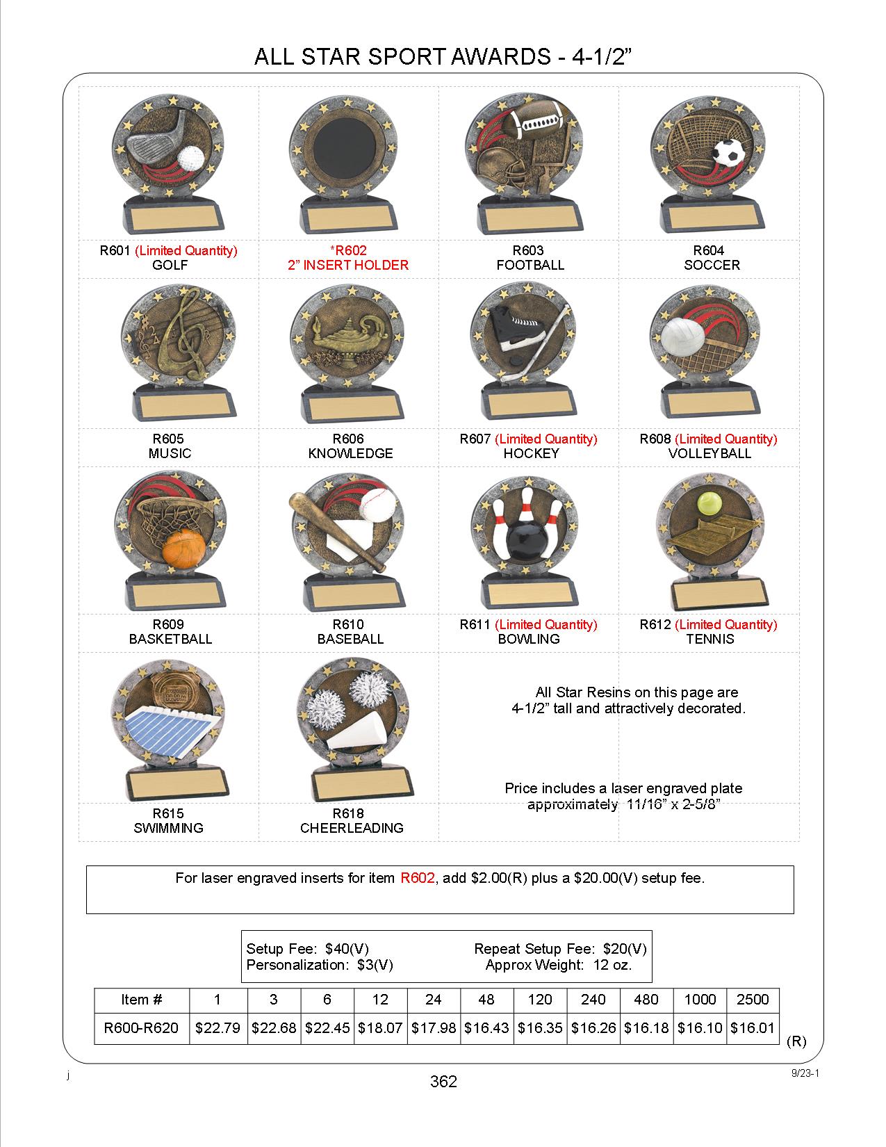 4-1/2" Baseball All Star Sport Award 3