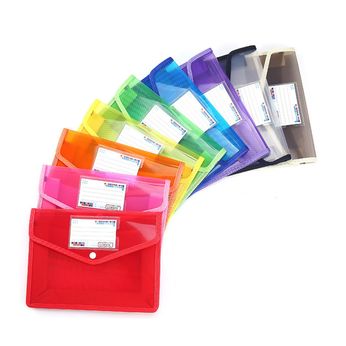 A4 Plastic Button File Folder with Mesh and Label Pocket 3