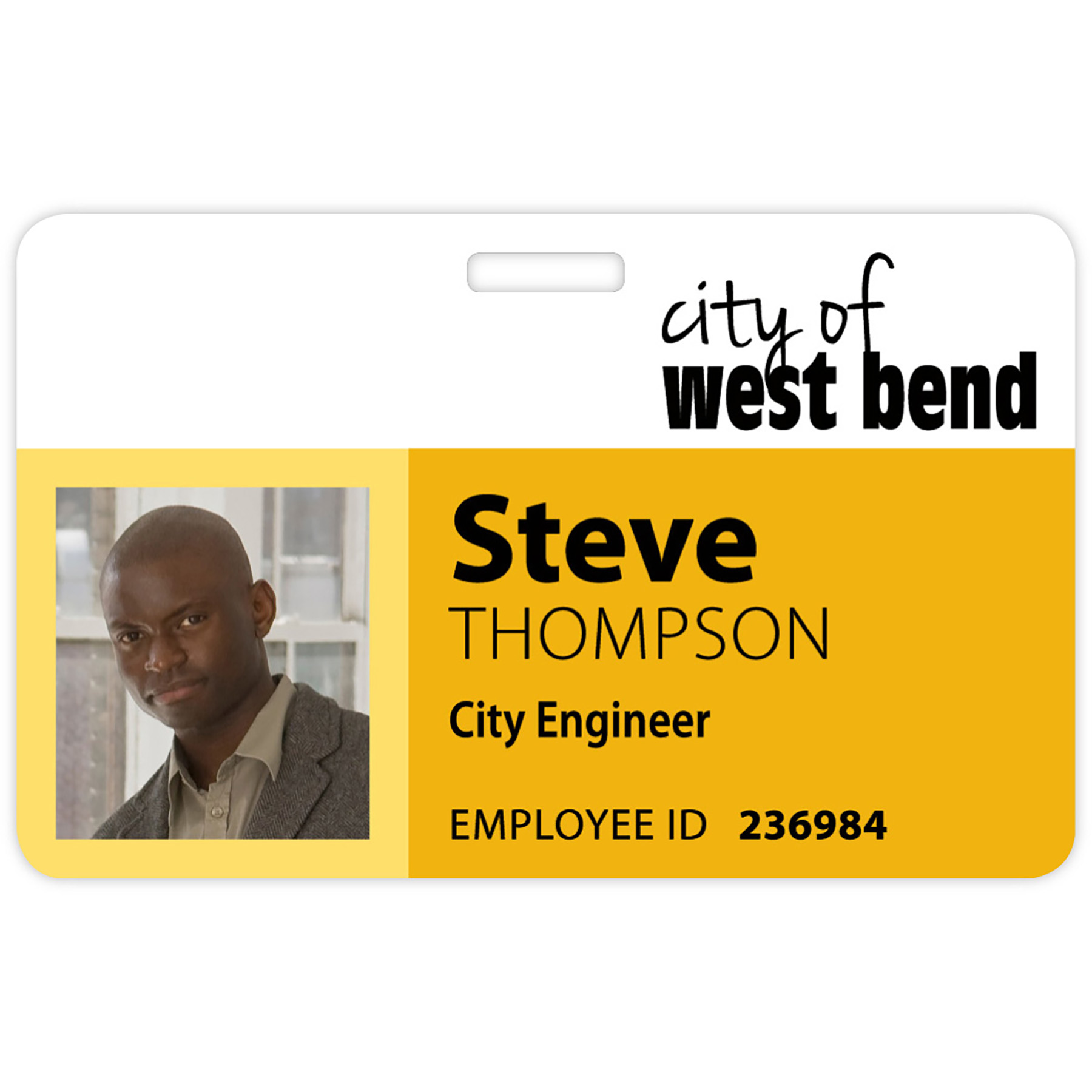 Tacoma Plastic Photo Name Badge: 3-3/8" X 2-1/8