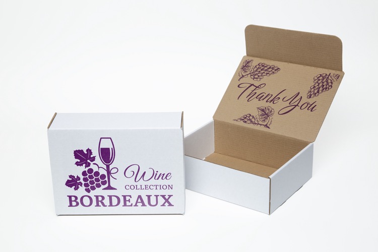 One Color White Display Mailer Box w/2 Sided Imprint (12" x 9" x 4")