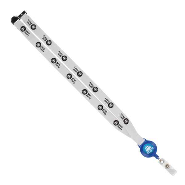 IMPORT 3/4" Polyester Lanyard with Retractable Badge Reel and IPH7 back of neck convenience release. 50
