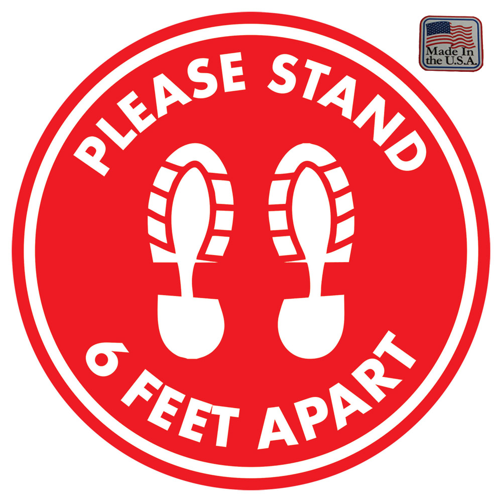 12'' Round 6'ft Apart Floor Graphic Made in USA 1