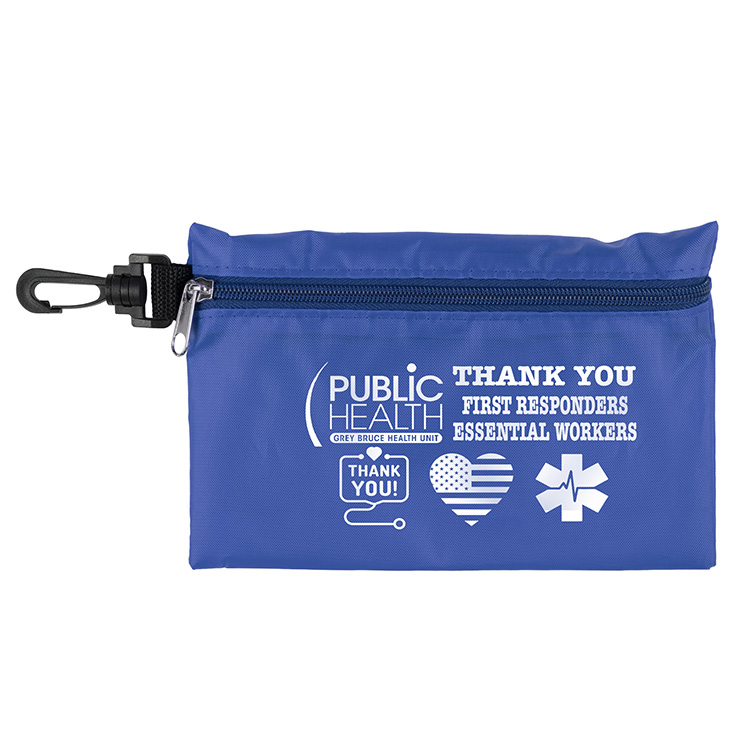 7-1/2" W x 5" H - "Milos" Large Zipper Storage Pouch Bag with Plastic Hook 19