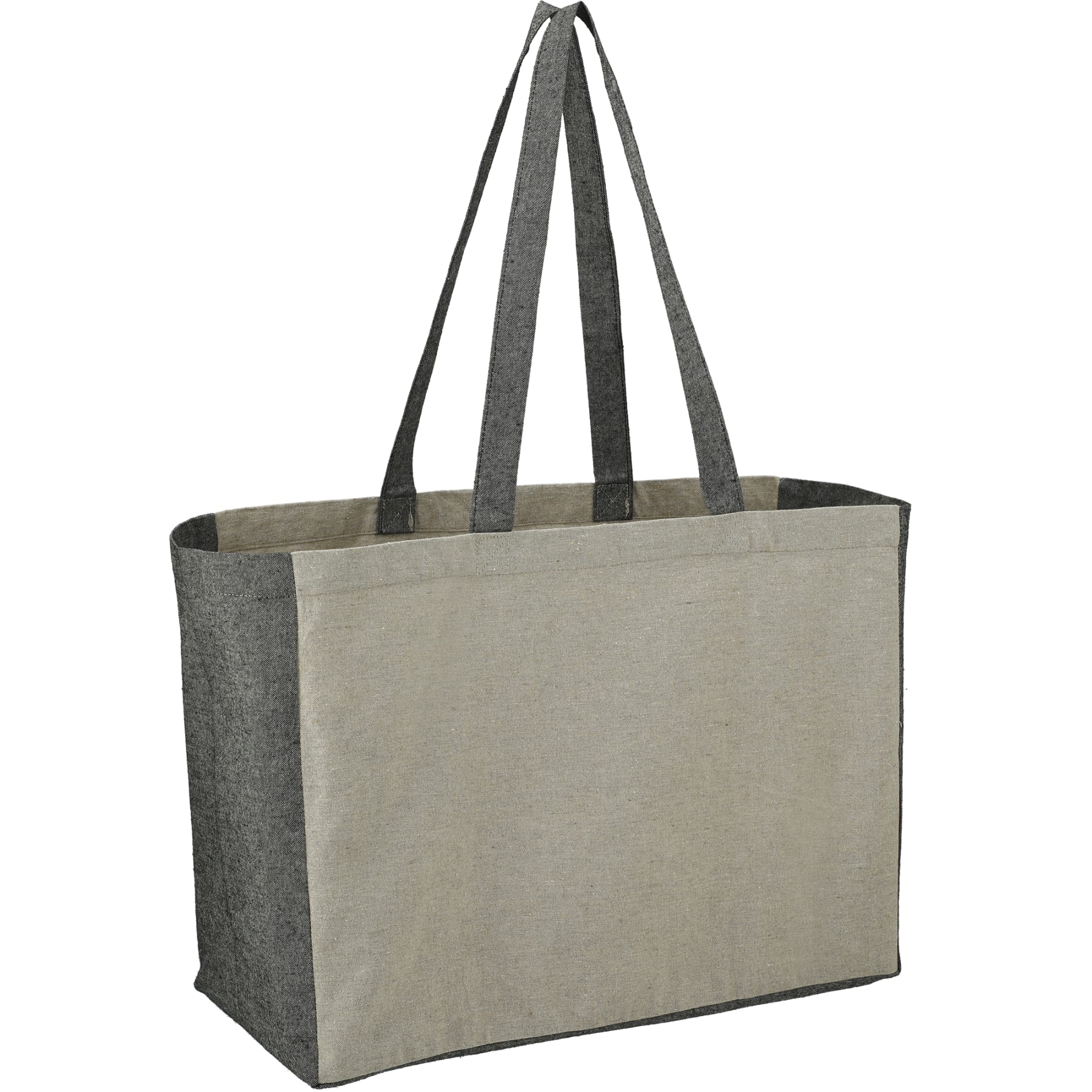 Recycled Cotton Contrast Side Shopper Tote 12