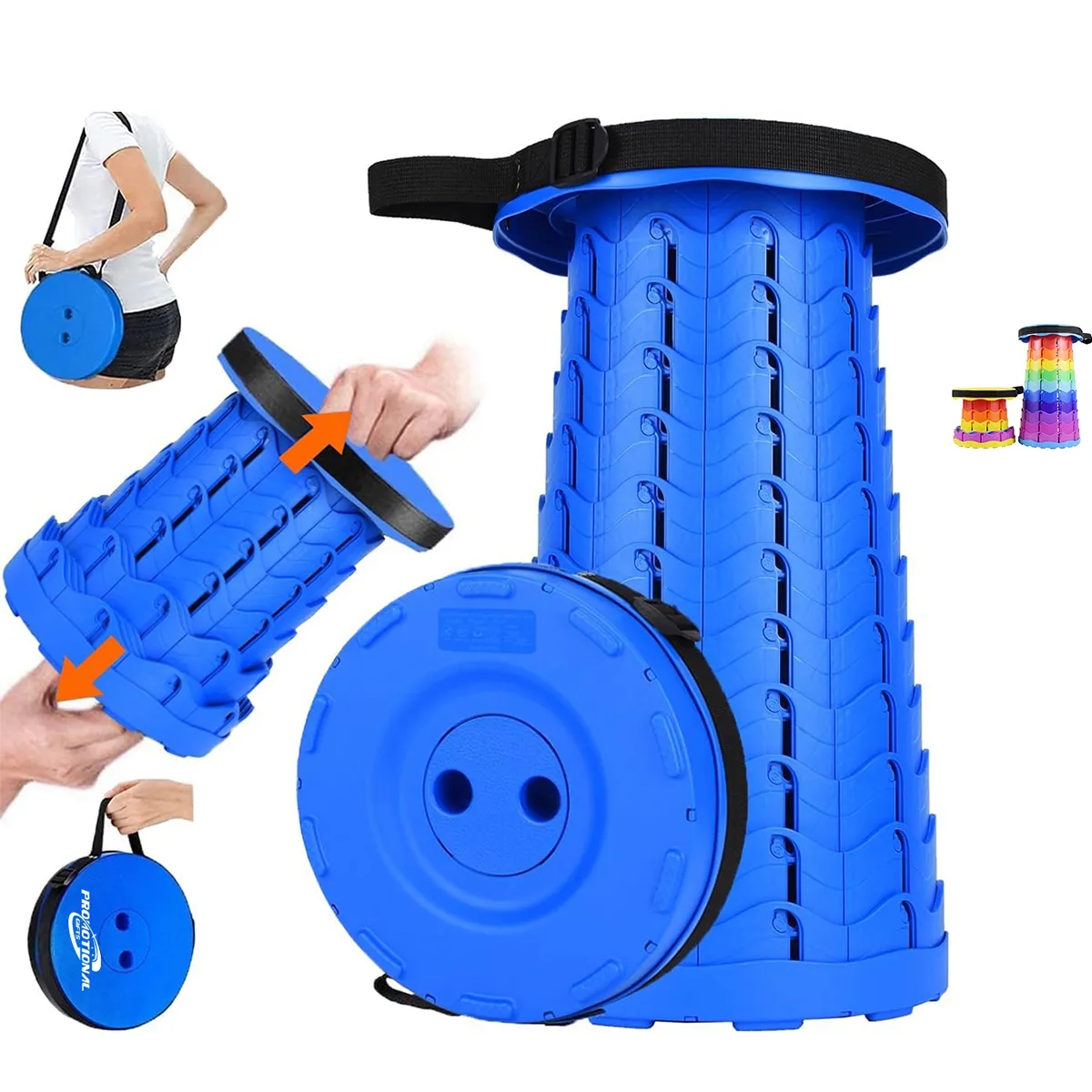 Portable Telescopic Stool Folding Chair Camping Sturdy Seat 2