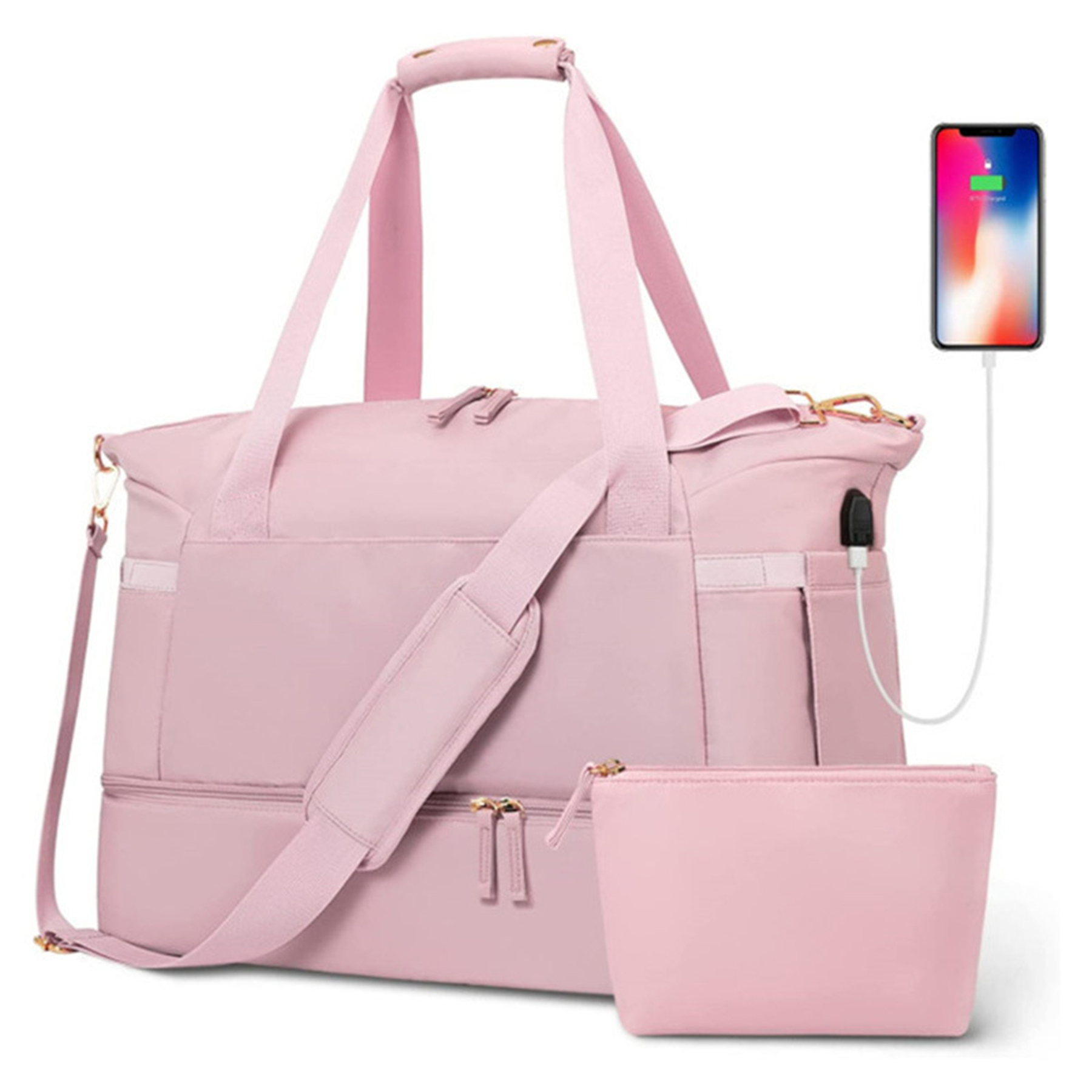 Sports Travel Duffel Bag With USB Charging Port 4