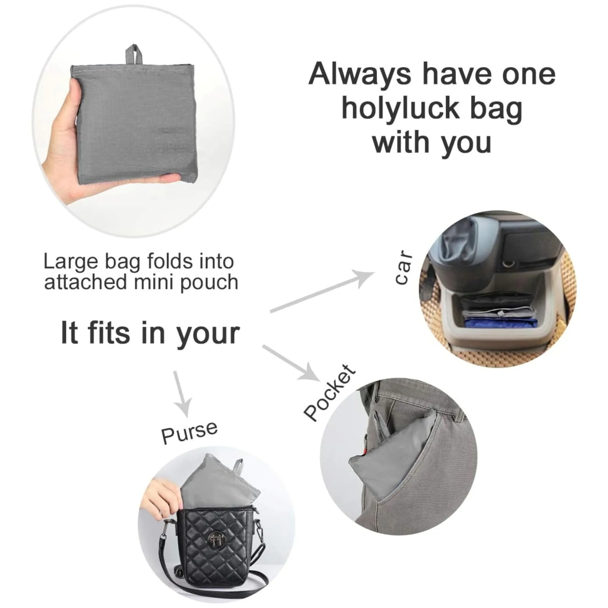 Portable Reusable Foldable Shopping Tote Bag, custom tote bag with logo imprint 2