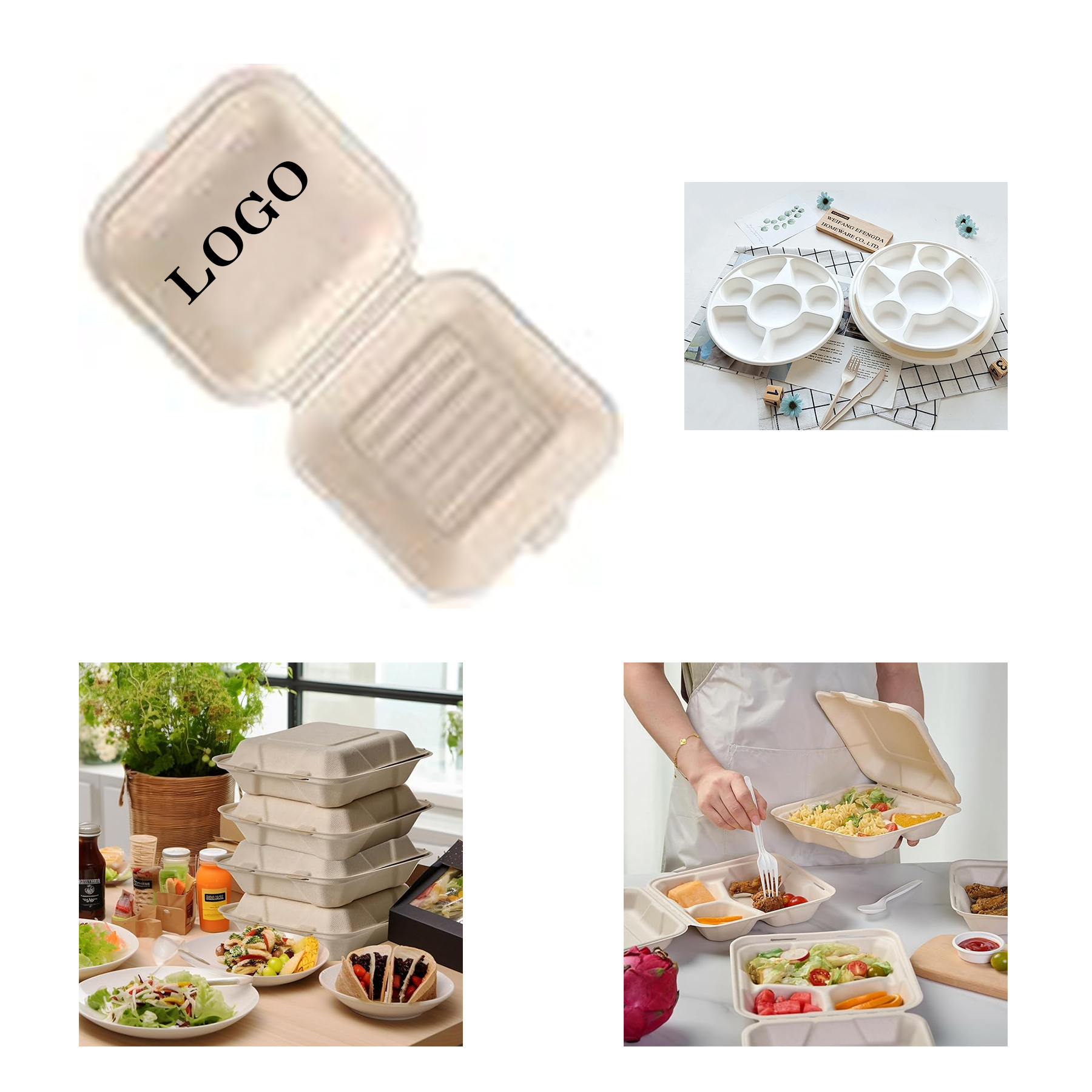 Disposable lunch box with lid 1