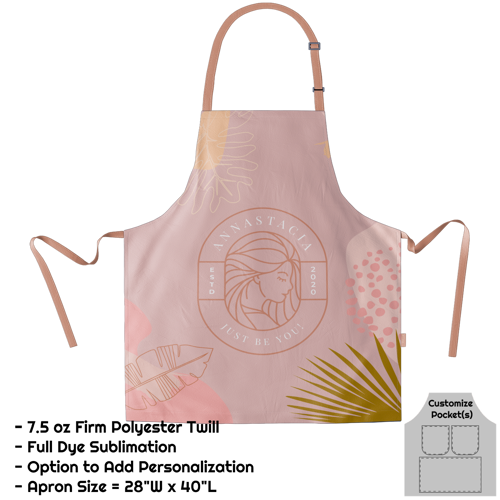 Poly Twill Sublimation Bib Apron - 28"W X 40"L 3