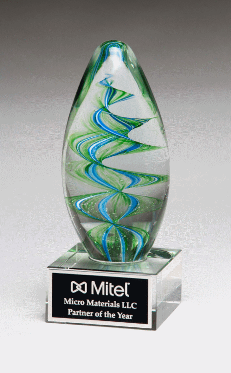 Floating Helix Art Glass 6.35" 2