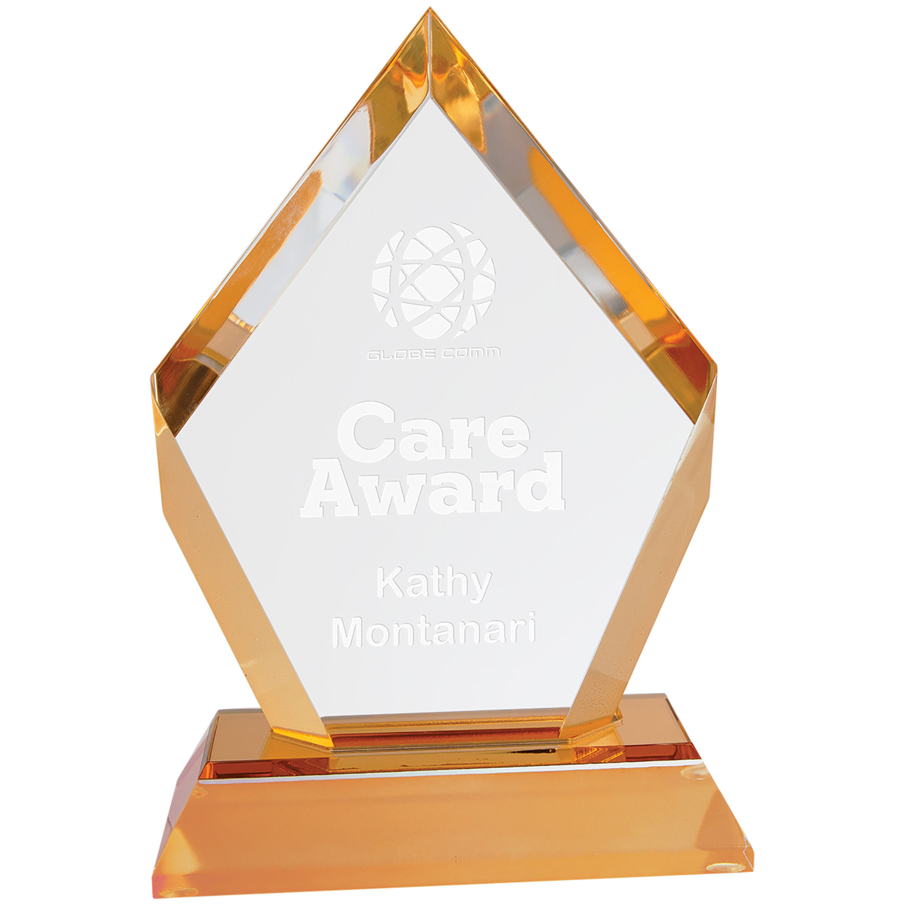 6" Gold Frosted Base Diamond Award
