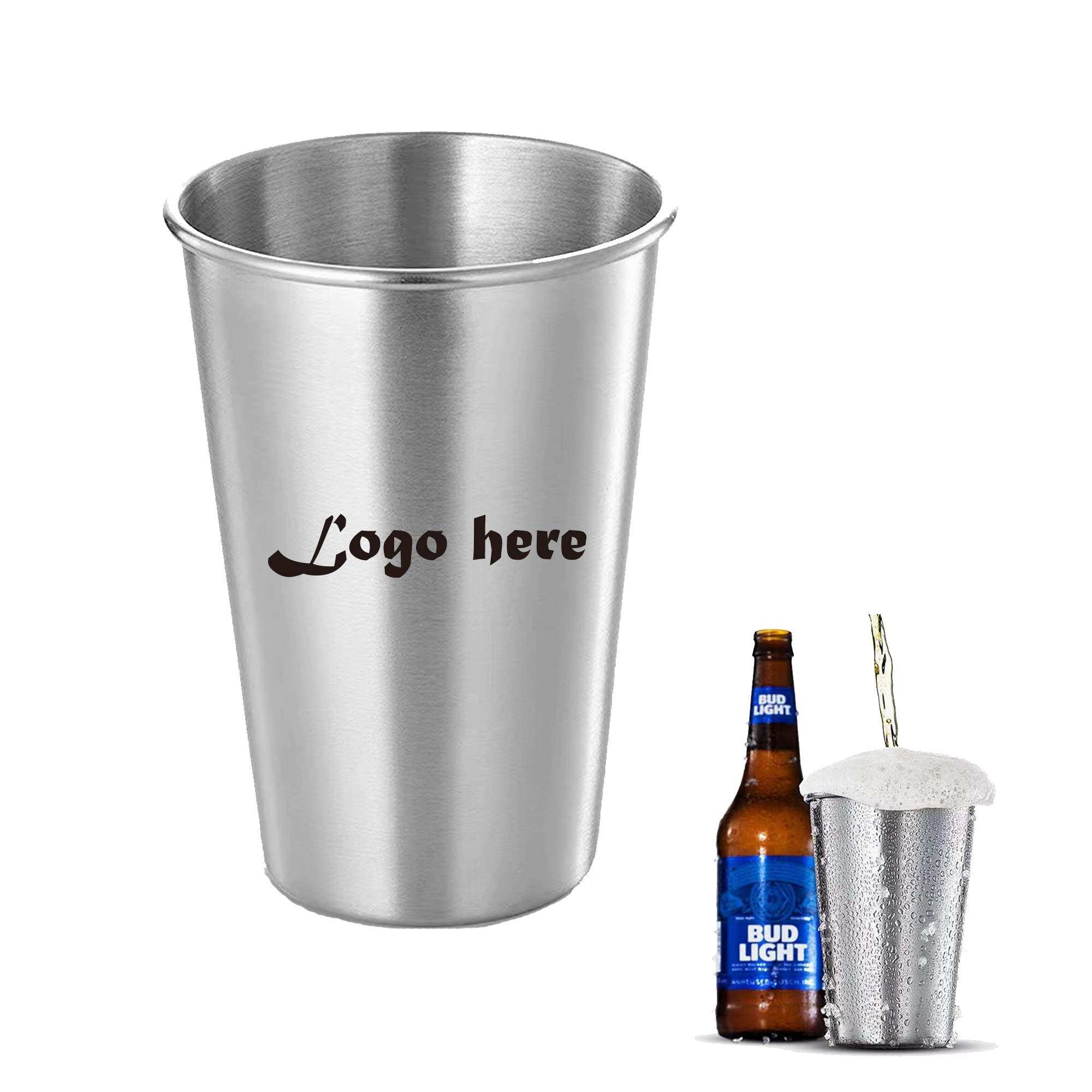 304 Stainless Steel Water Glass Beer Mug MOQ 10pcs 2