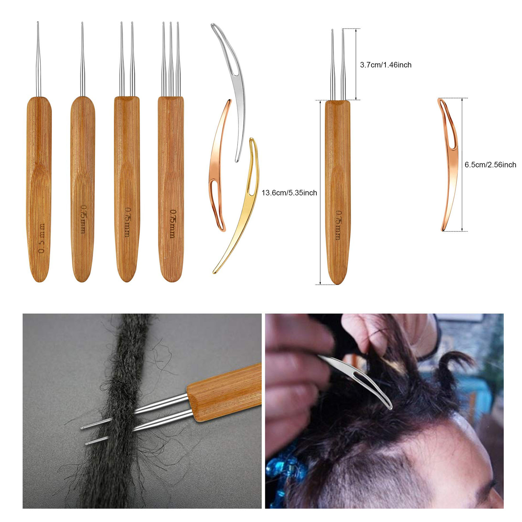 7 Pieces Dreadlock Crochet Hook Set