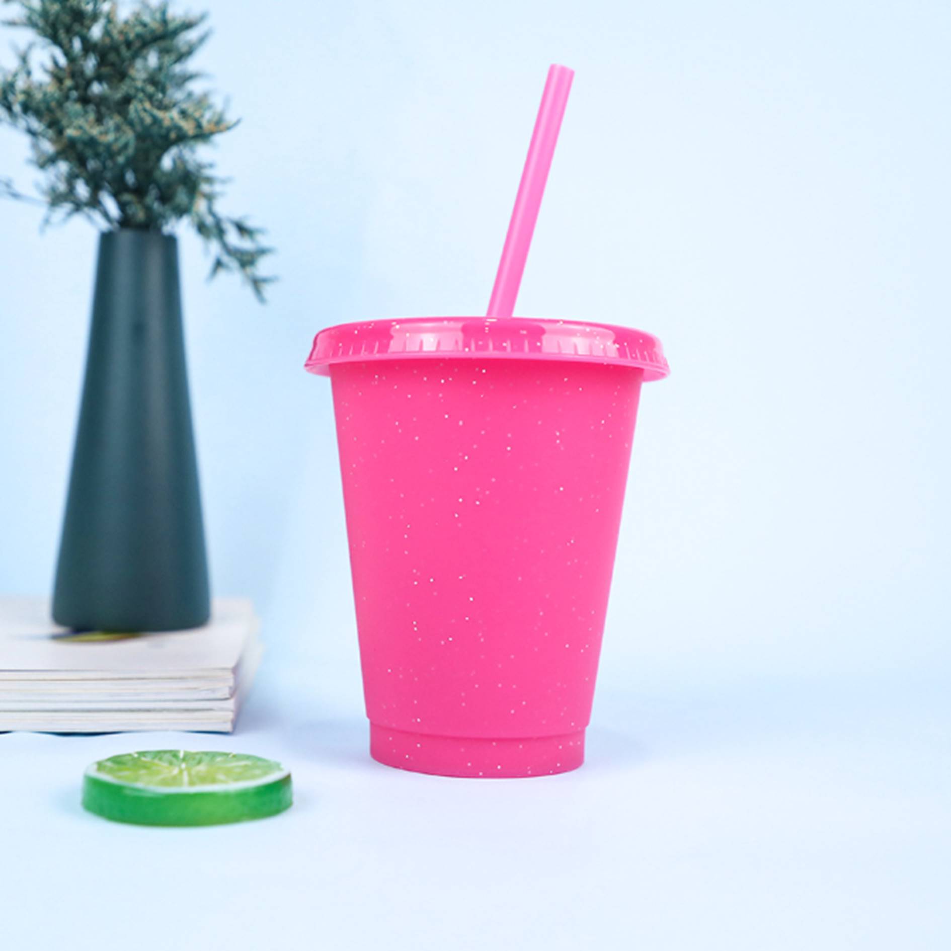 16 Oz. Glitter Color Changing Cup w/Lid 5