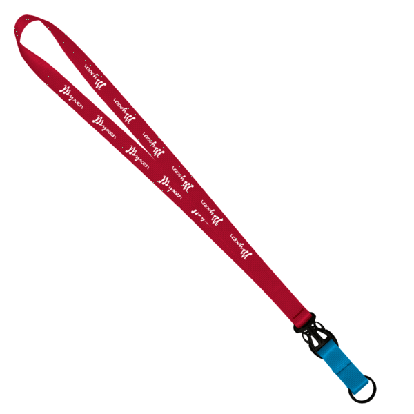 3/4" Multi color (Top and bottom) Nylon Lanyard with Plastic Slide Buckle R 459