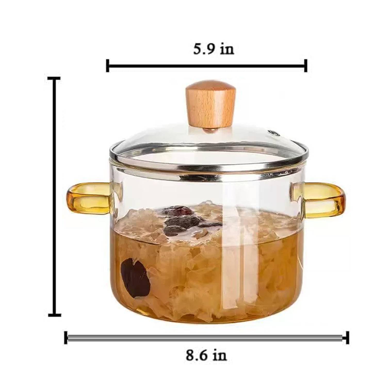 54/78 OZ Clear Glass Simmer Pot w/ Lid 5