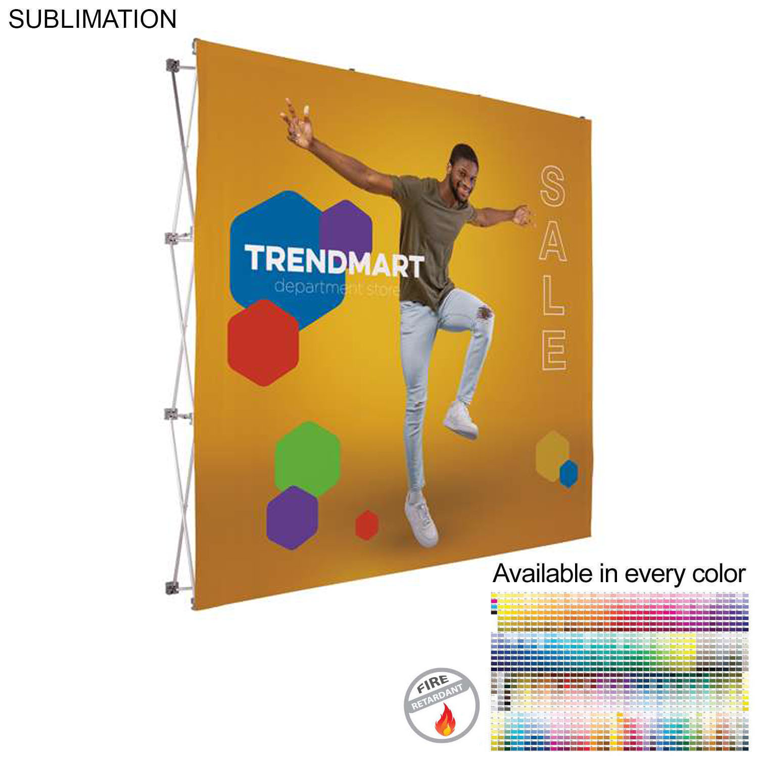 48 Hr Quick Ship - 7.5' Straight Wall Full Height Tension Fabric Pop-up Display Kit, NO SETUP CHARGE 3