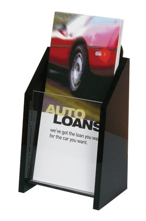 Wall Mount Brochure Holder with Angled Sides 1-tier 1-pocket 4w