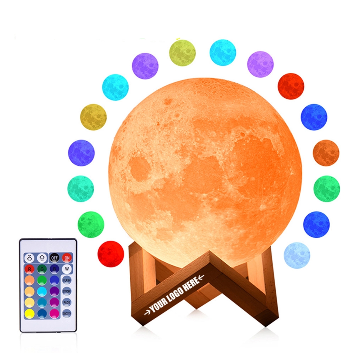 16 Colors LED Moon Light with Remote, Touch Control and USB 5