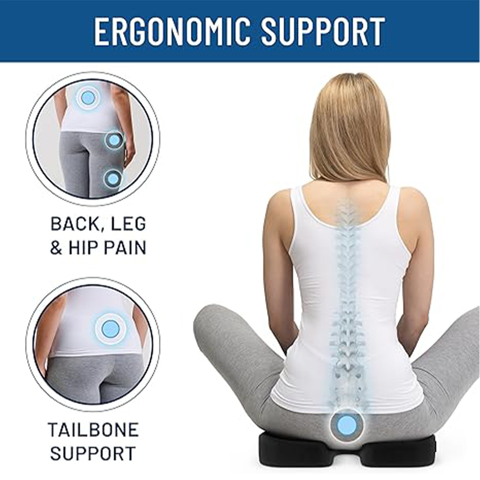 Memory Foam Seat Cushion for Car, Office 2