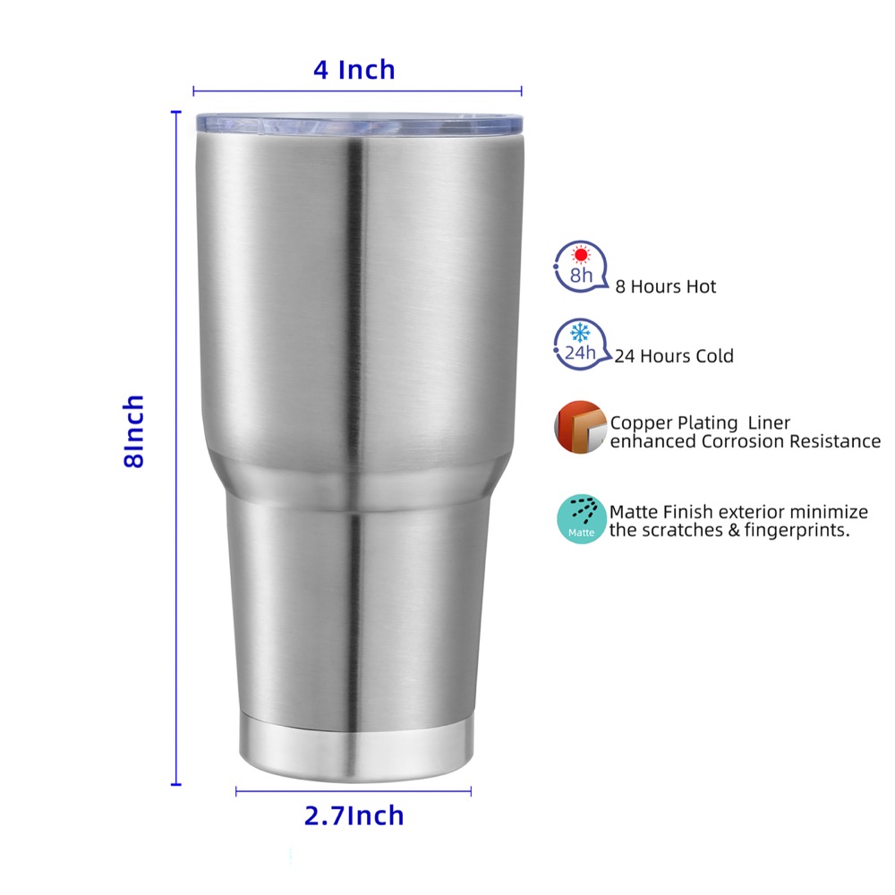30 oz. Hercules Stainless Steel Vacuum Insulated Tumbler with Sliding Lid 2