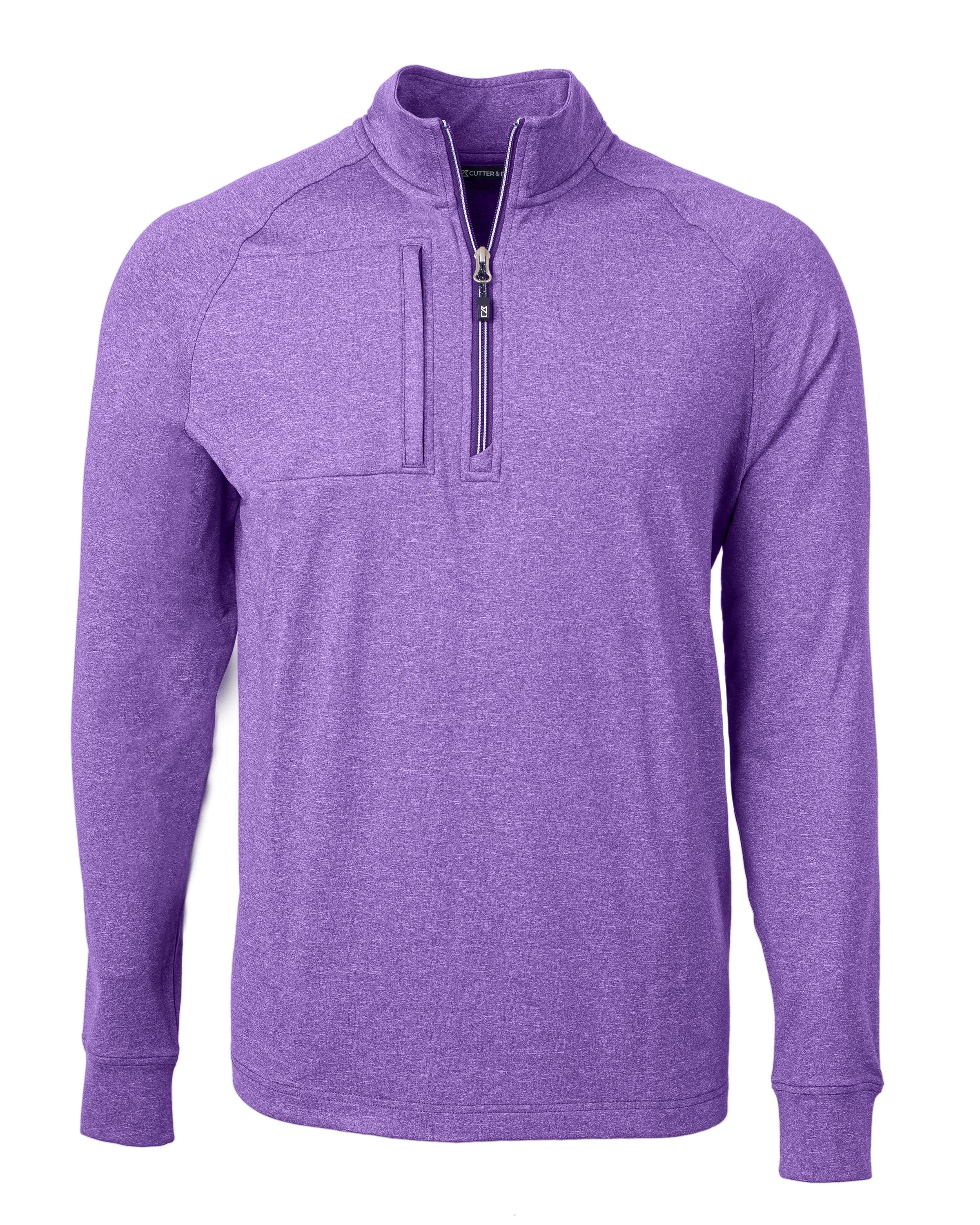Cutter & Buck Adapt Recycled Soft Knit Stretch Mens Big & Tall Heathered Quarter Zip Pullover Big & Tall 46