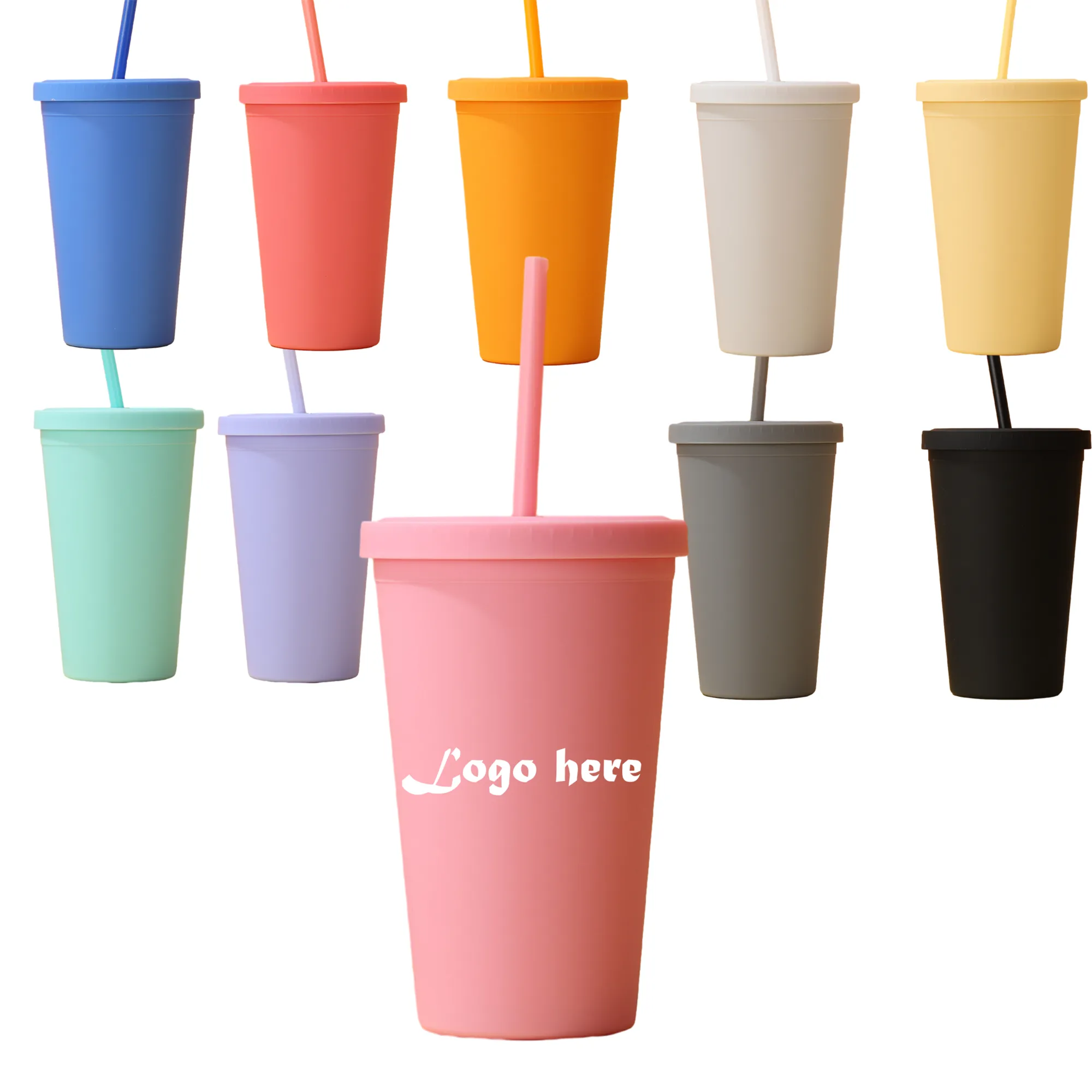 MOQ 100PCS Plastic Straw Cup 3