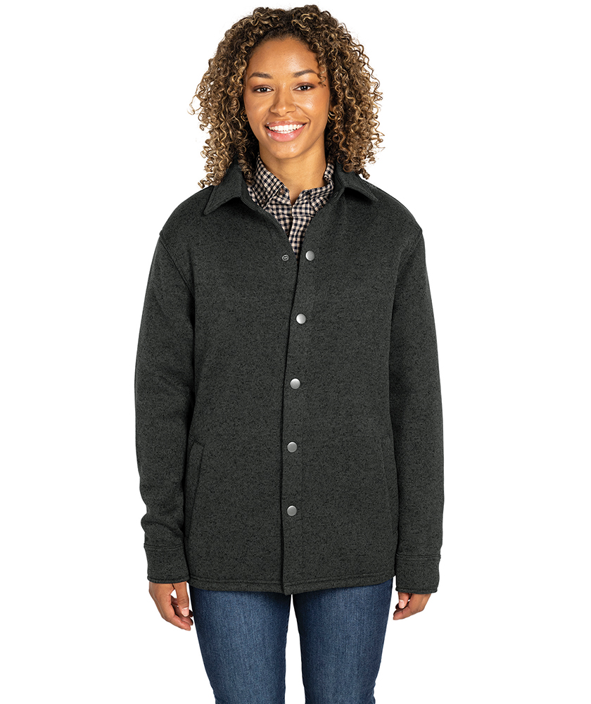 Heathered Fleece Snap Shacket
