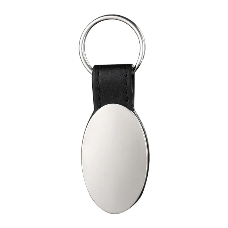 Custom Oval Leather & Metal Keychains 2