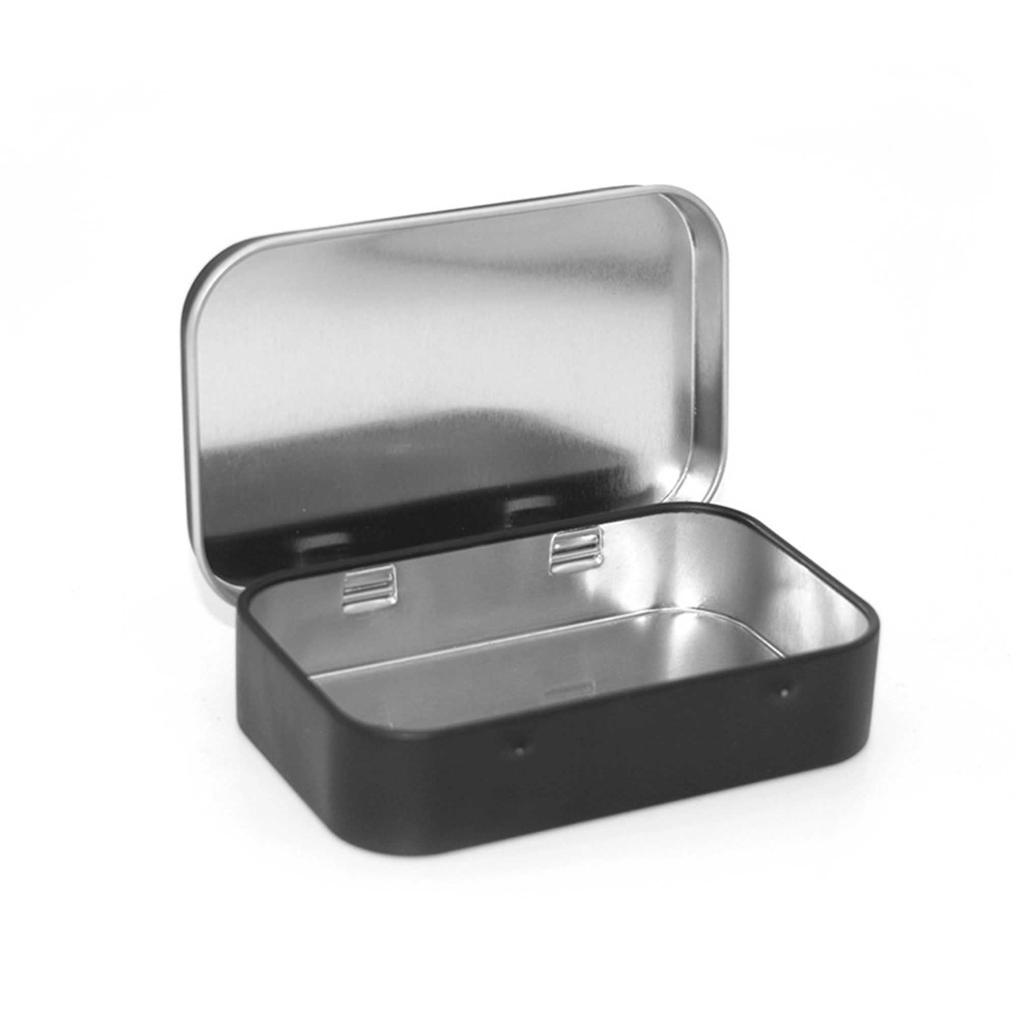 Rectangular Hinged Tin Box Storage Container 4