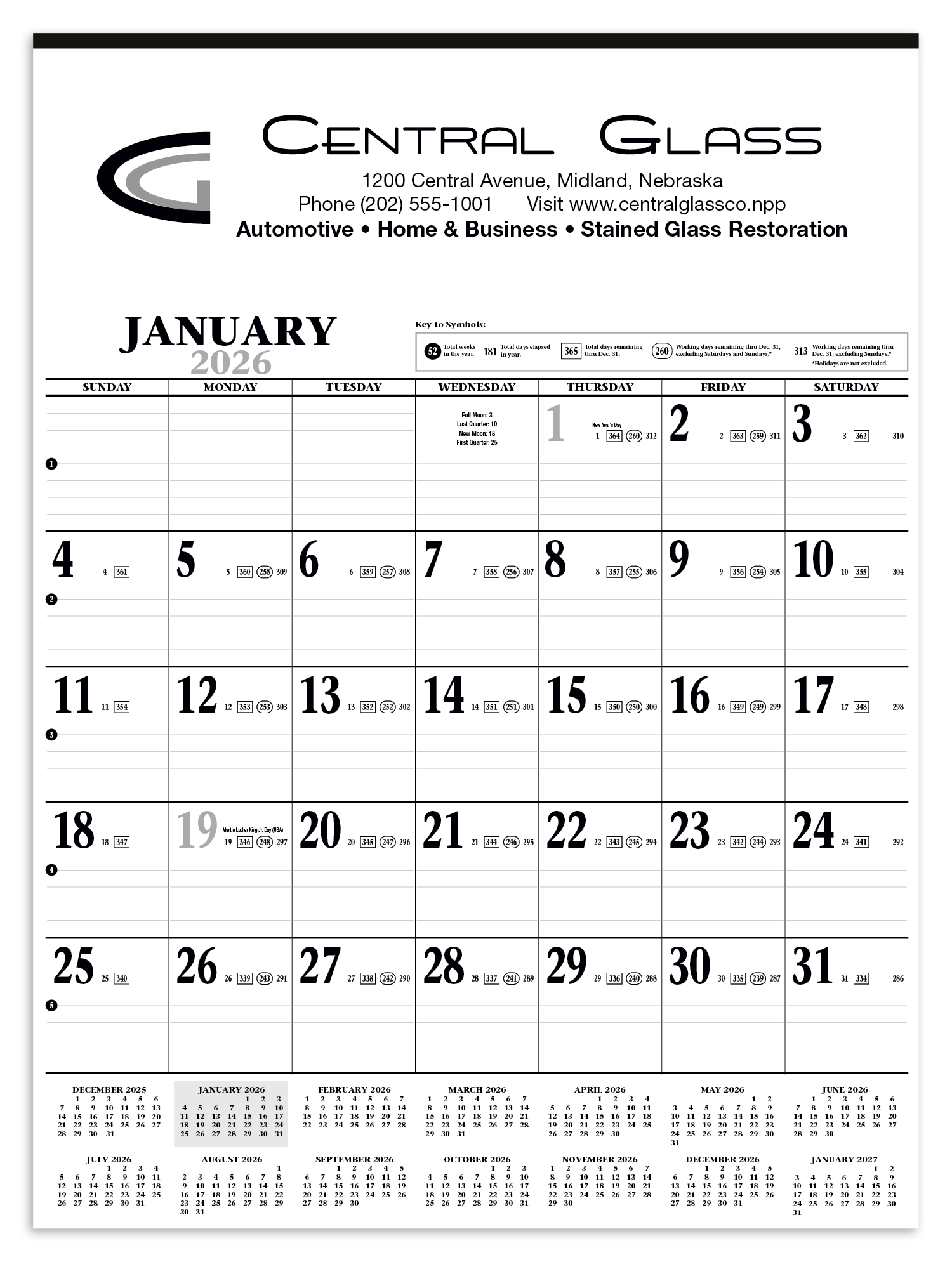 HotLine® Products Large Contractor Calendar 10