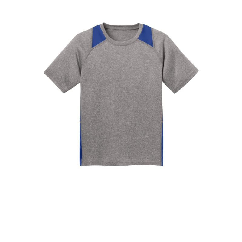 Sport-Tek Youth Heather Colorblock Contender Tee. 21