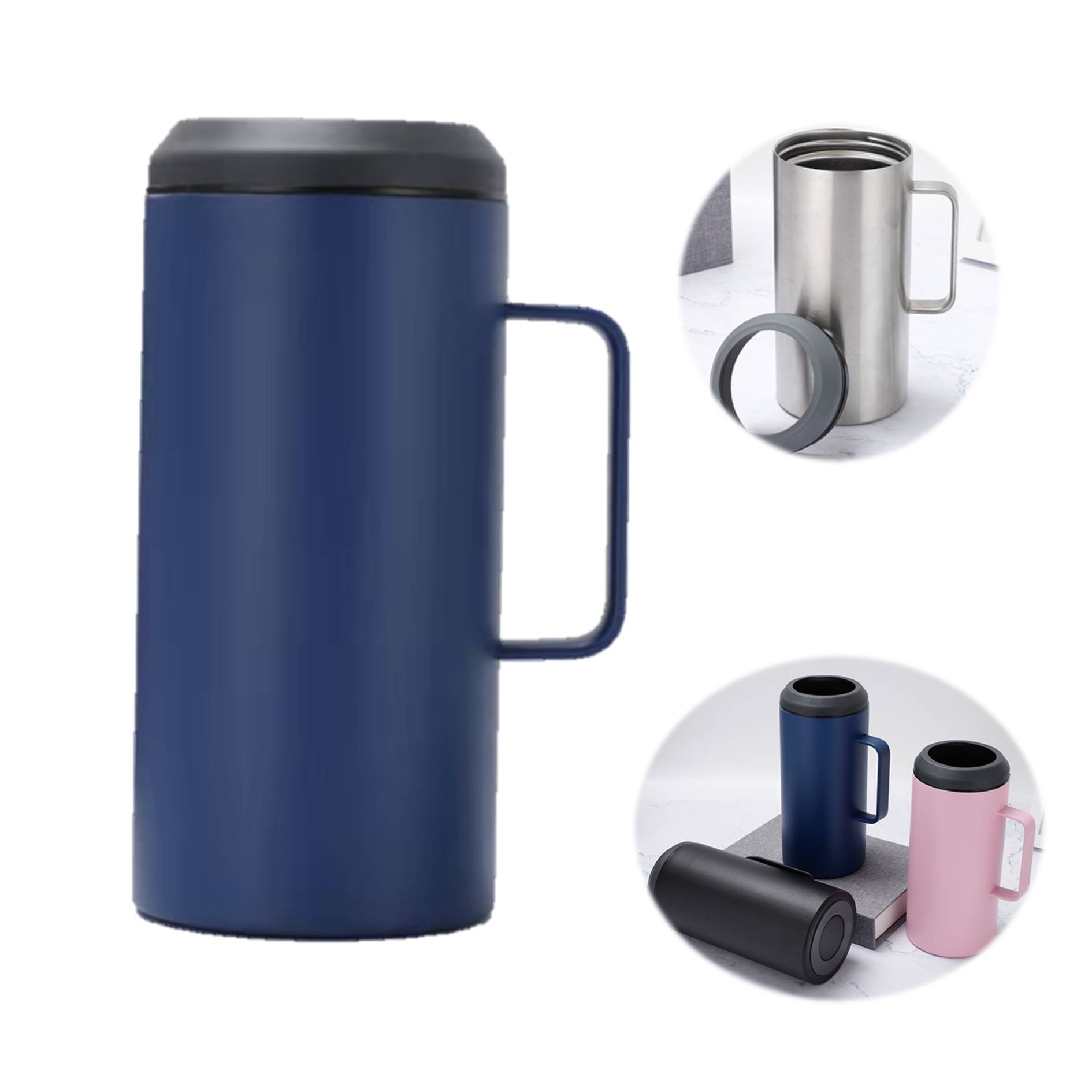 Portable Tumbler Stainless Steel Cup w/Handle 3