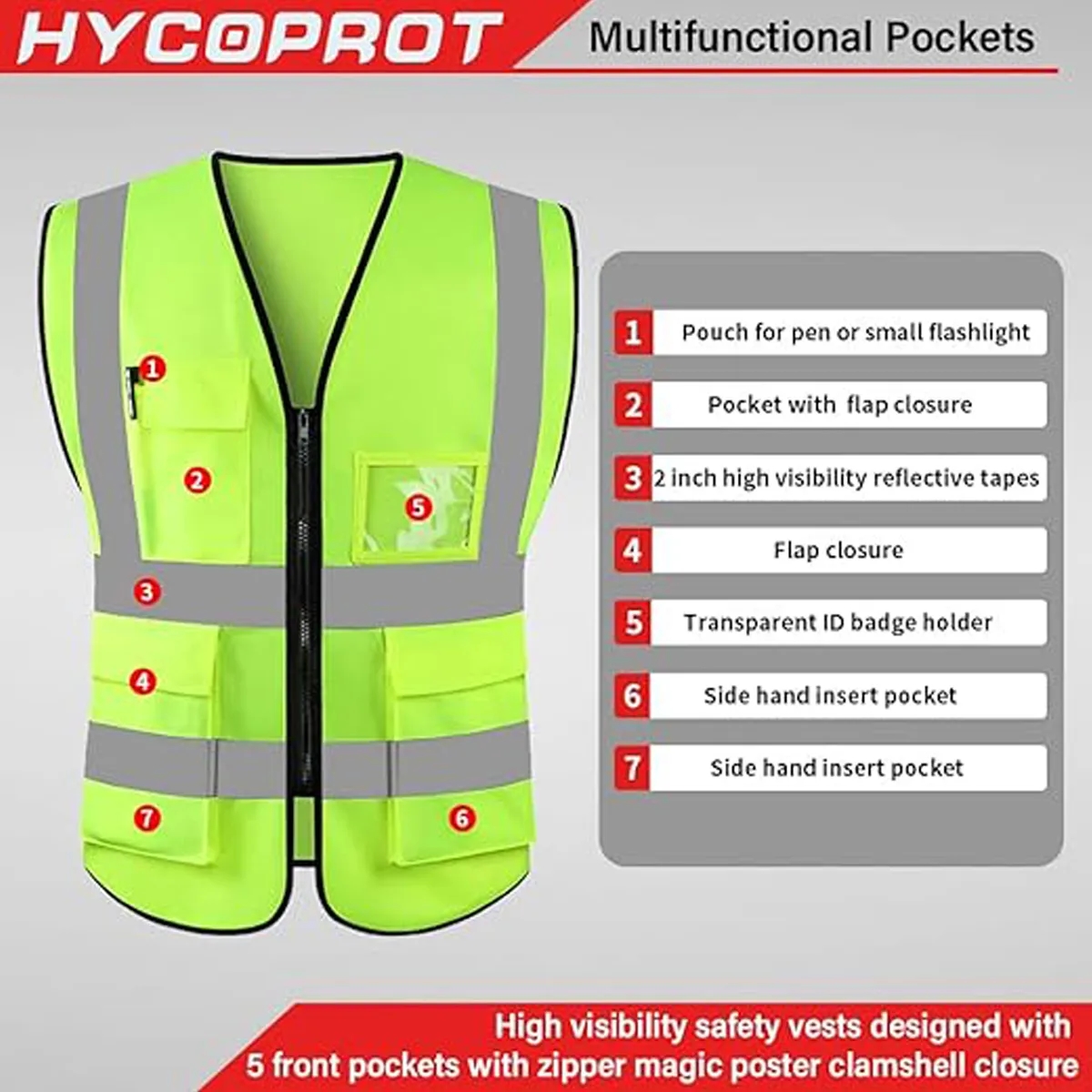 ANSI/ISEA Standards High Visibility Reflective Safety Vest 4