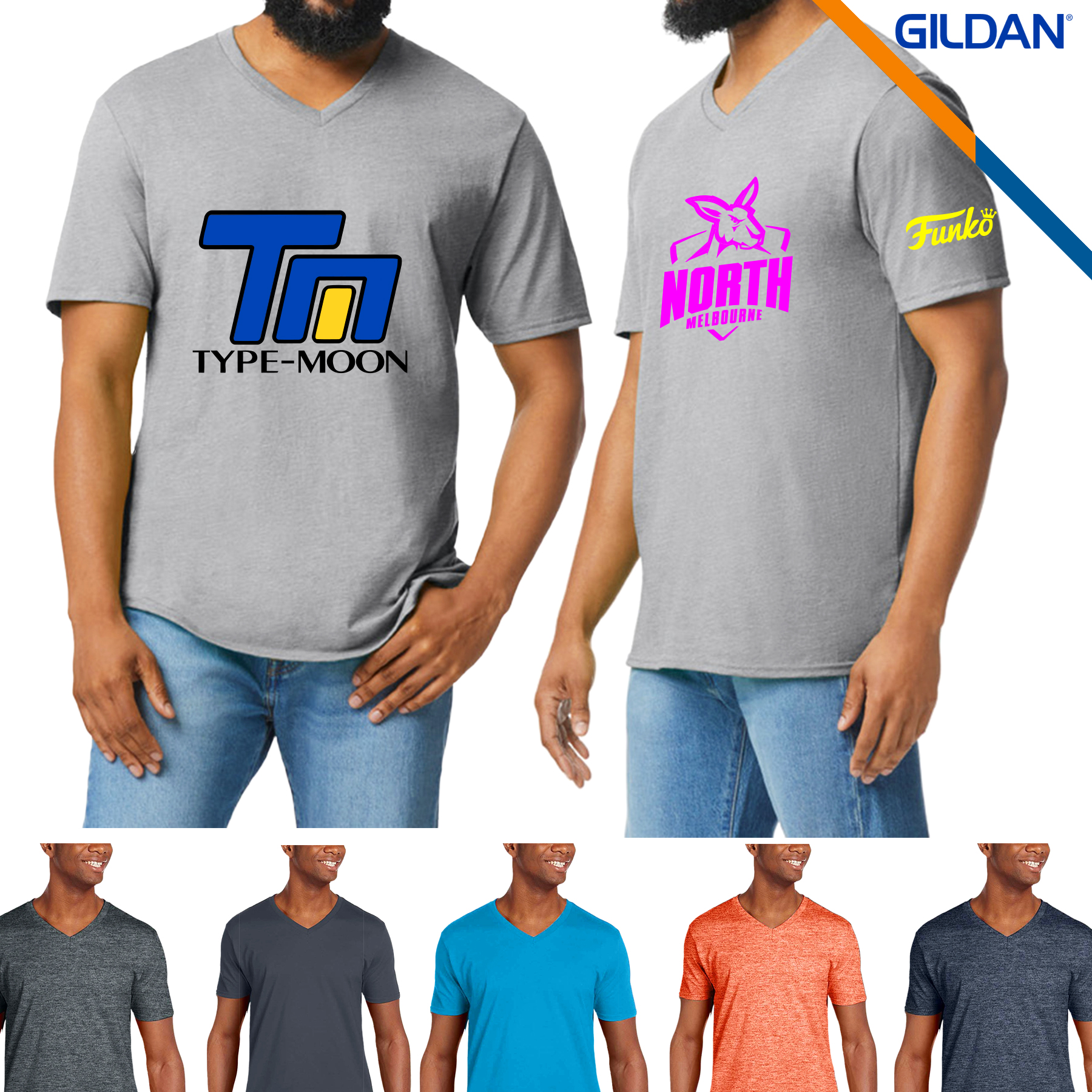 Gildan® 100% Preshrunk Cotton Adult Softstyle V-Neck T-shirts 3