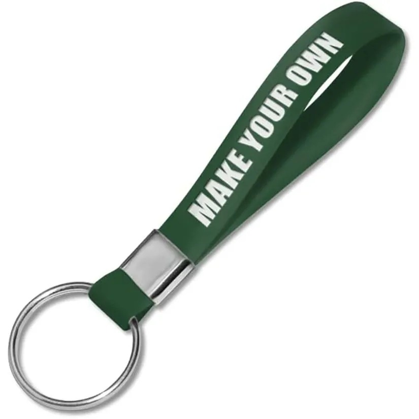 Screen Printed Silicone Wristband Keychain 3
