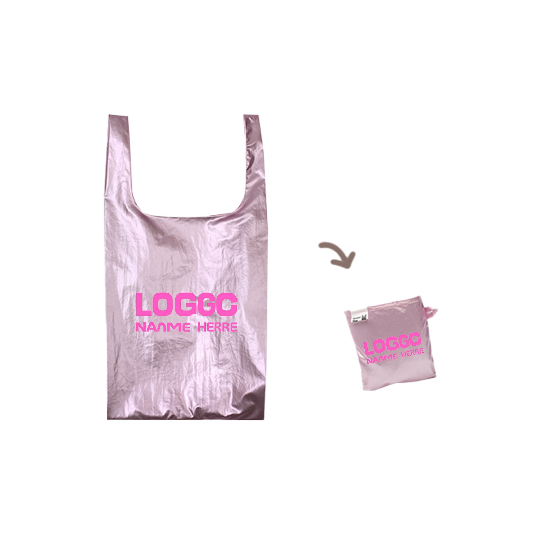 Small Folding Tote Bag in Rare Metallic Color