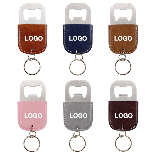 Leather Bottle Opener W/ Keyring 10