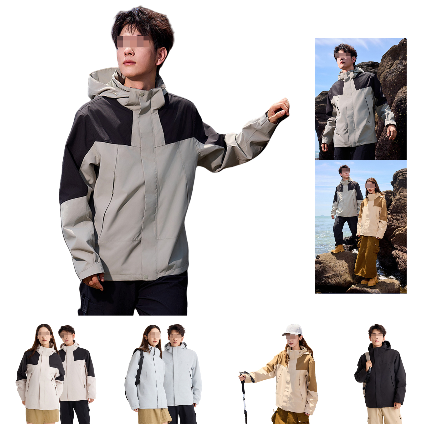 Unisex Double Layer SoftshellMoisture Wicking Jacket Rain Gear 4